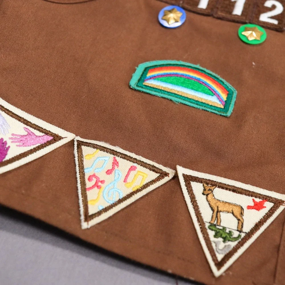 Girl Scouts Brownie Vest Kids Small Brown Arizona Cactus Pine Patches 2112 2000s